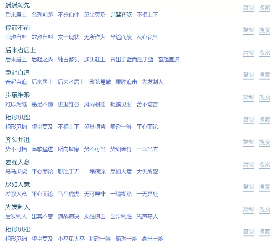 邻近字,邻近词汇查询